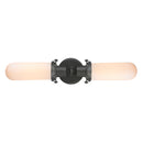 Centri Bath Vanity Light shown in the Oil Rubbed Bronze finish with a Matte White shade