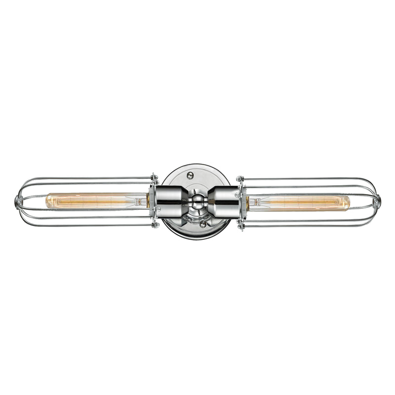 Muselet Bath Vanity Light shown in the Polished Chrome finish with a Polished Chrome shade