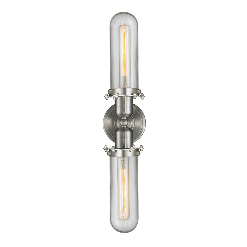 Innovations Lighting Centri 2 Light Bath Vanity Light Part Of The Austere Collection 900-2W-SN-CE228-SN-CL-LED