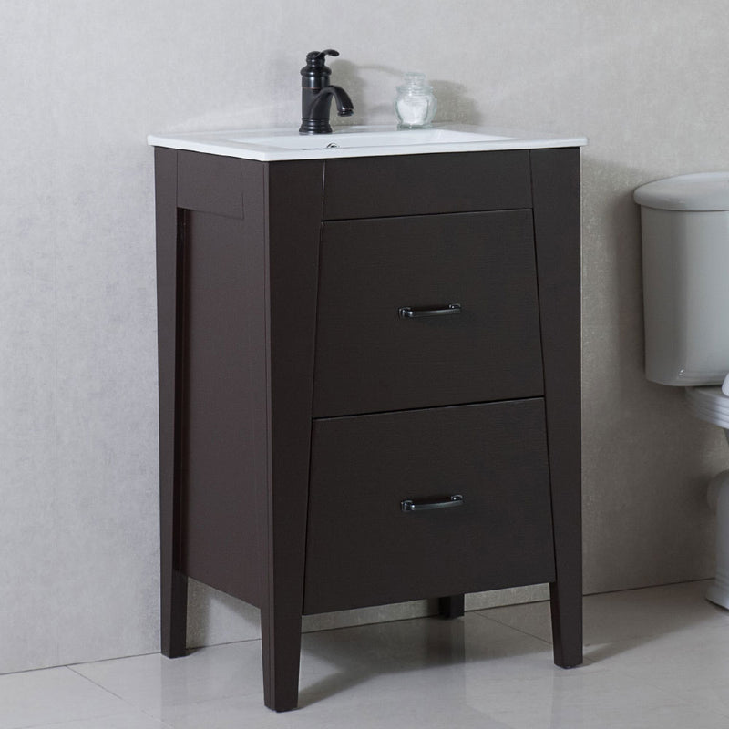 Bellaterra 24" Single Sink Vanity Manufactured Wood Espresso 9008-24-ES