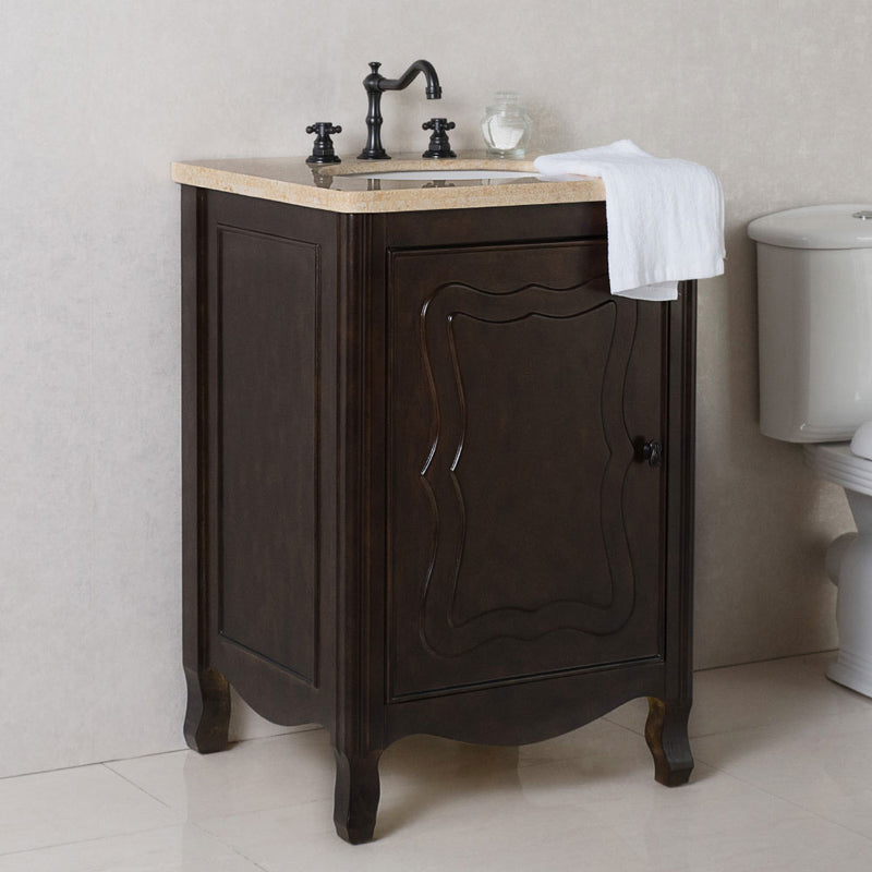 Bellaterra 24" Single Sink Vanity Manufactured Wood Sable Walnut 9010-24-SW-CM