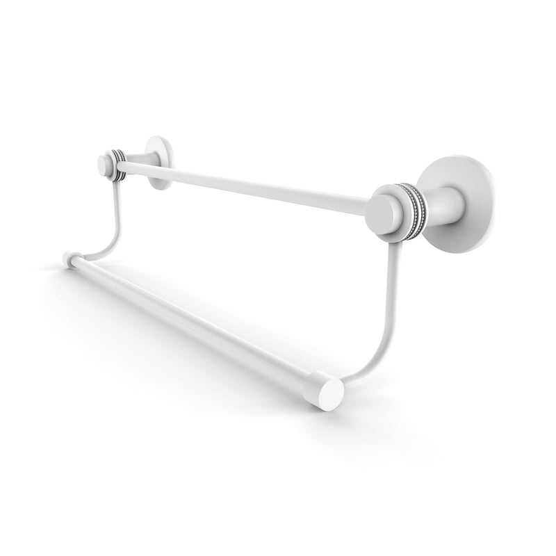 Allied Brass Mercury Collection 24 Inch Double Towel Bar with Dotted Accents 9072D-24-WHM