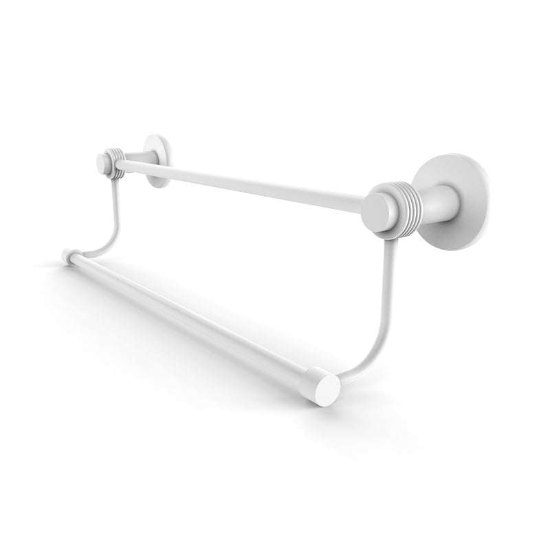 Allied Brass Mercury Collection 18 Inch Double Towel Bar with Groovy Accents 9072G-18-WHM