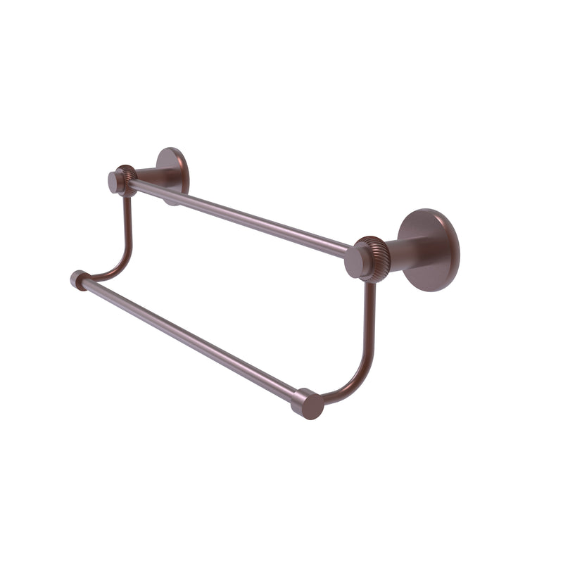 Allied Brass Mercury Collection 18 Inch Double Towel Bar with Twist Accents 9072T-18-CA