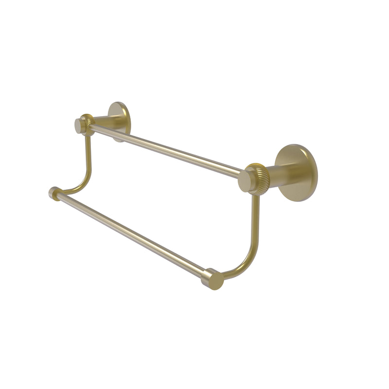 Allied Brass Mercury Collection 18 Inch Double Towel Bar with Twist Accents 9072T-18-SBR