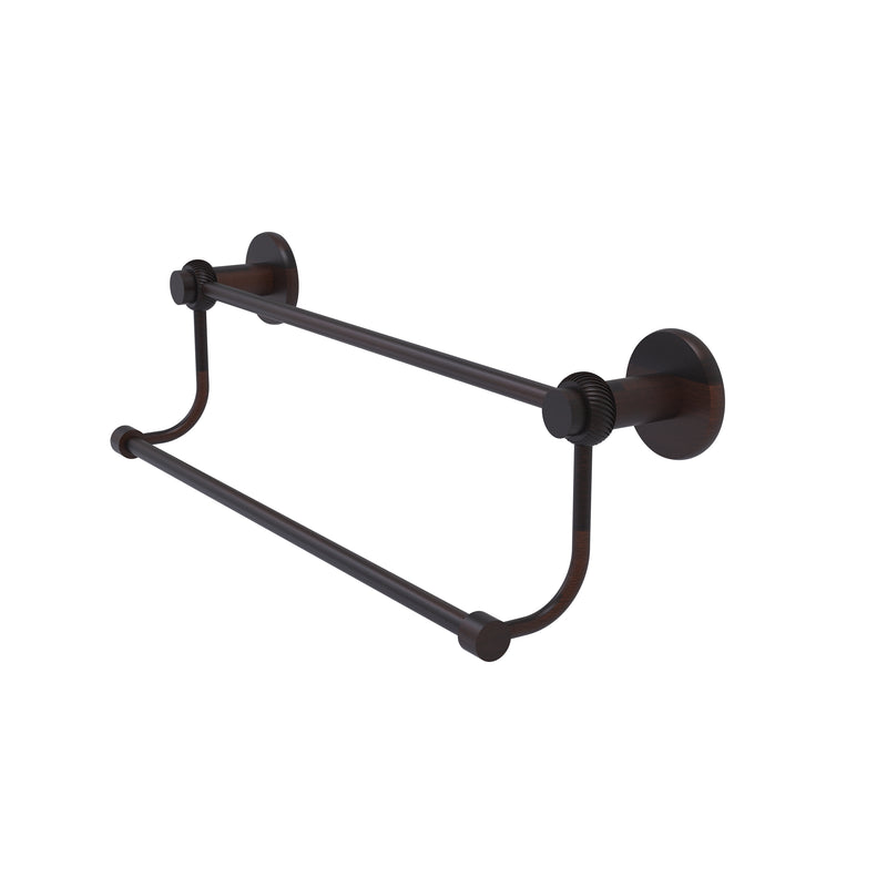 Allied Brass Mercury Collection 30 Inch Double Towel Bar with Twist Accents 9072T-30-VB