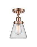 Cone Semi-Flush Mount shown in the Antique Copper finish with a Clear shade