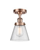 Cone Semi-Flush Mount shown in the Antique Copper finish with a Seedy shade