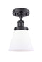 Cone Semi-Flush Mount shown in the Matte Black finish with a Matte White shade