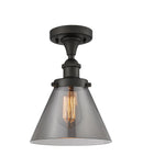 Cone Semi-Flush Mount shown in the Oil Rubbed Bronze finish with a Plated Smoke shade