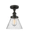 Cone Semi-Flush Mount shown in the Oil Rubbed Bronze finish with a Seedy shade