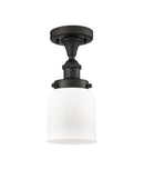 Bell Semi-Flush Mount shown in the Oil Rubbed Bronze finish with a Matte White shade