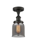 Bell Semi-Flush Mount shown in the Oil Rubbed Bronze finish with a Plated Smoke shade