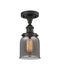 Bell Semi-Flush Mount shown in the Oil Rubbed Bronze finish with a Plated Smoke shade