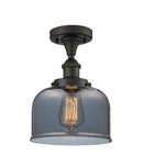 Bell Semi-Flush Mount shown in the Oil Rubbed Bronze finish with a Plated Smoke shade