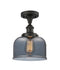 Bell Semi-Flush Mount shown in the Oil Rubbed Bronze finish with a Plated Smoke shade