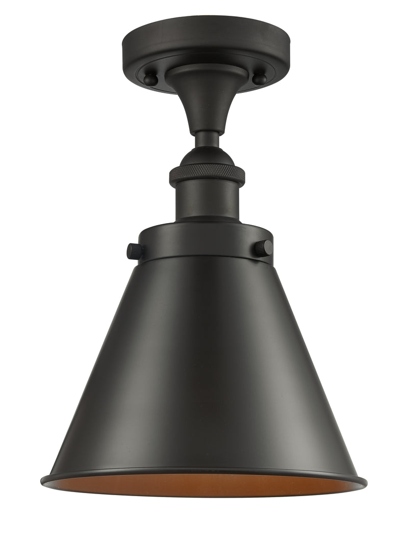 Appalachian Semi-Flush Mount shown in the Oil Rubbed Bronze finish with a Oil Rubbed Bronze shade