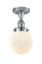 Beacon Semi-Flush Mount shown in the Polished Chrome finish with a Matte White shade