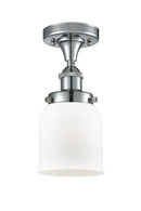 Bell Semi-Flush Mount shown in the Polished Chrome finish with a Matte White shade