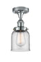 Bell Semi-Flush Mount shown in the Polished Chrome finish with a Clear shade