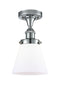 Cone Semi-Flush Mount shown in the Polished Chrome finish with a Matte White shade