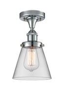 Cone Semi-Flush Mount shown in the Polished Chrome finish with a Clear shade