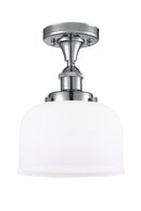 Bell Semi-Flush Mount shown in the Polished Chrome finish with a Matte White shade