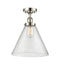 Cone Semi-Flush Mount shown in the Polished Nickel finish with a Seedy shade