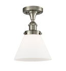 Cone Semi-Flush Mount shown in the Brushed Satin Nickel finish with a Matte White shade