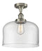 Bell Semi-Flush Mount shown in the Brushed Satin Nickel finish with a Clear shade