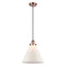 Cone Mini Pendant shown in the Antique Copper finish with a Matte White shade