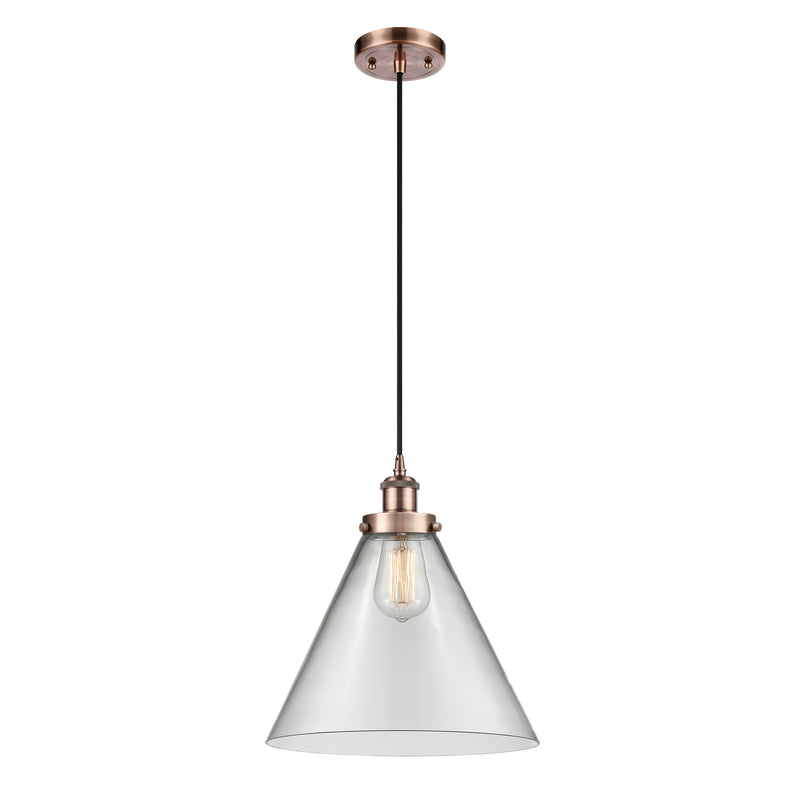 Cone Mini Pendant shown in the Antique Copper finish with a Clear shade