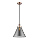 Cone Mini Pendant shown in the Antique Copper finish with a Plated Smoke shade