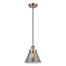 Cone Mini Pendant shown in the Antique Copper finish with a Plated Smoke shade