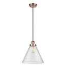 Cone Mini Pendant shown in the Antique Copper finish with a Seedy shade