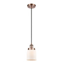 Bell Mini Pendant shown in the Antique Copper finish with a Matte White shade