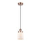 Bell Mini Pendant shown in the Antique Copper finish with a Matte White shade