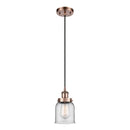 Bell Mini Pendant shown in the Antique Copper finish with a Clear shade