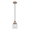 Bell Mini Pendant shown in the Antique Copper finish with a Clear shade