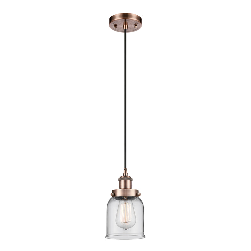 Bell Mini Pendant shown in the Antique Copper finish with a Clear shade