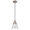 Cone Mini Pendant shown in the Antique Copper finish with a Clear shade