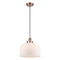 Bell Mini Pendant shown in the Antique Copper finish with a Matte White shade