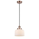 Bell Mini Pendant shown in the Antique Copper finish with a Matte White shade