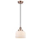 Bell Mini Pendant shown in the Antique Copper finish with a Matte White shade