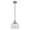 Bell Mini Pendant shown in the Antique Copper finish with a Clear shade