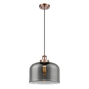 Bell Mini Pendant shown in the Antique Copper finish with a Plated Smoke shade