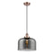 Bell Mini Pendant shown in the Antique Copper finish with a Plated Smoke shade