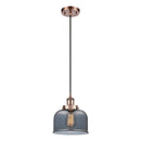 Bell Mini Pendant shown in the Antique Copper finish with a Plated Smoke shade