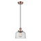 Bell Mini Pendant shown in the Antique Copper finish with a Seedy shade