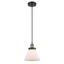 Cone Mini Pendant shown in the Black Antique Brass finish with a Matte White shade